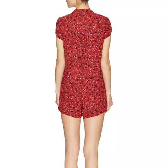 Free People Floral Romper S Red - Picture 2 of 10